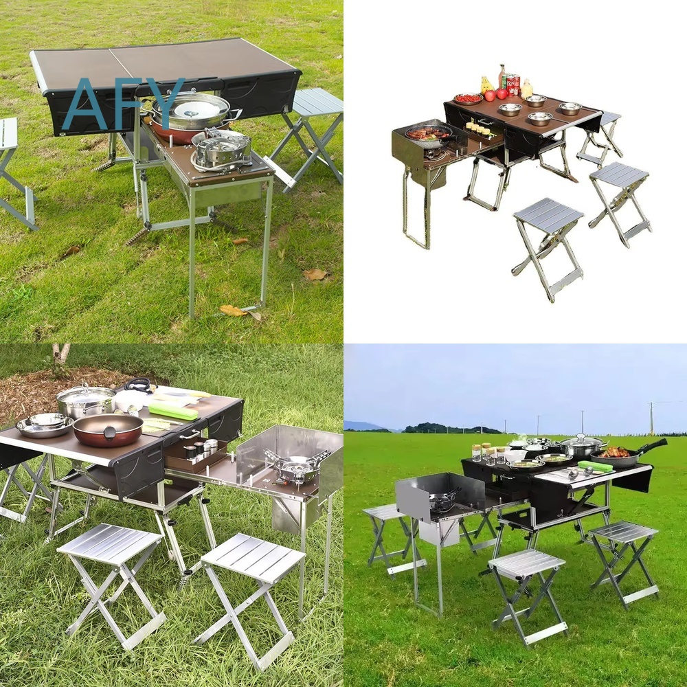 Trailer de Comida Portátil e D - Camping Cooking Dining Set avaliação e preço